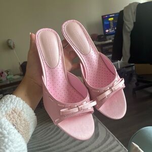 Pink Bow Women's Slide Sandals